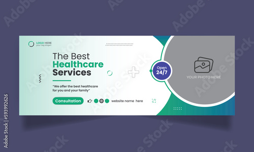 Medical healthcare social media facebook timeline cover and web banner template