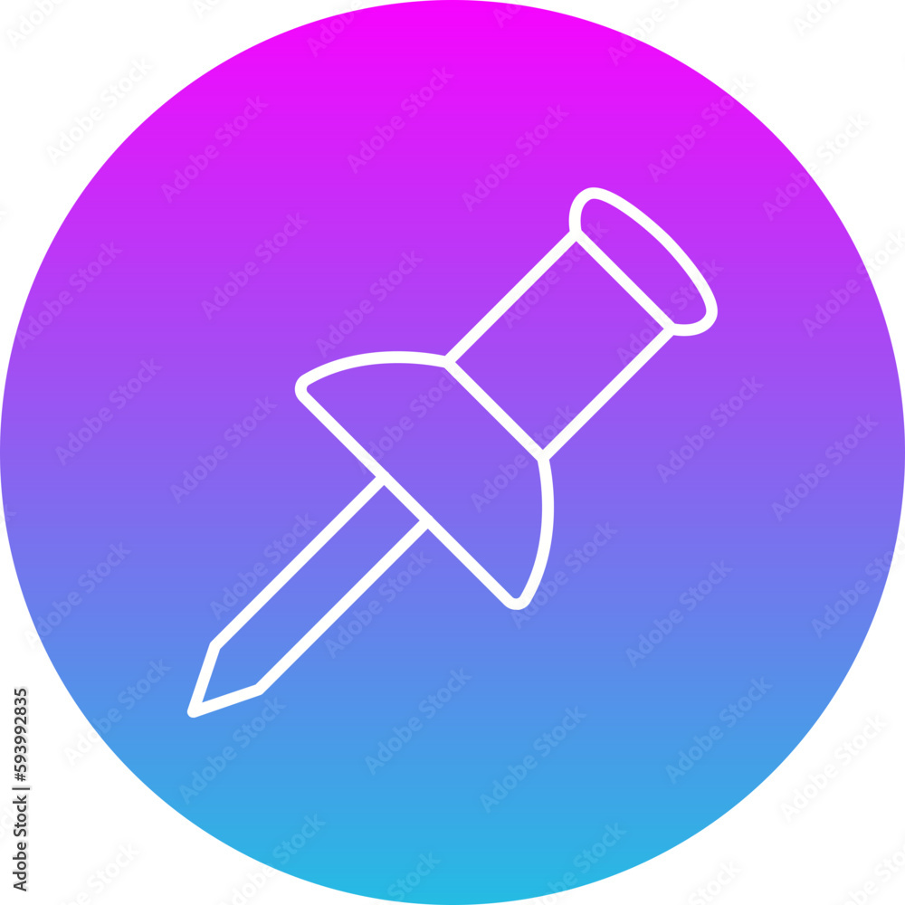 Push Pin Gradient Circle Line Inverted Icon Push Pin Gradient Circle Line Inverted Icon