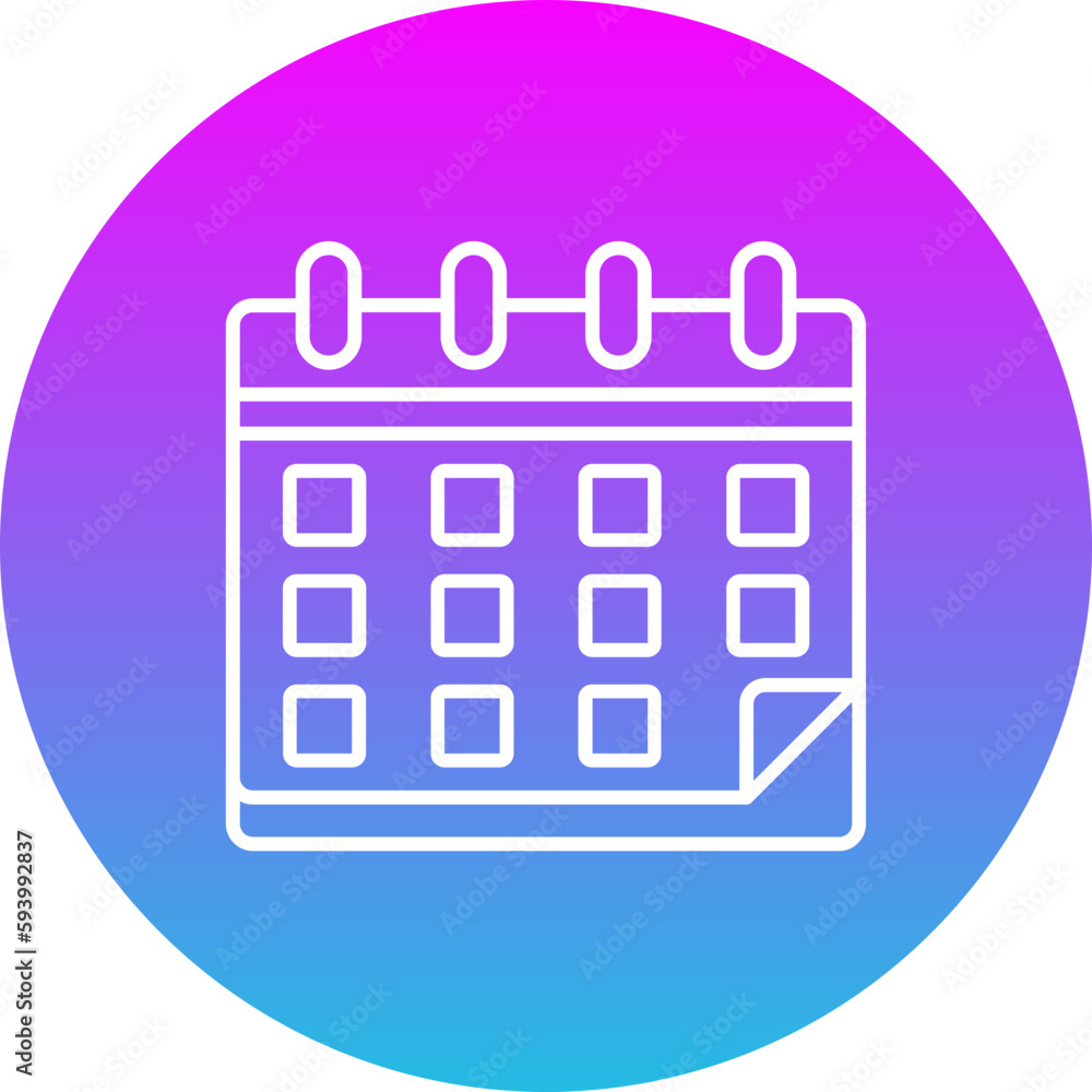 Calendar Gradient Circle Line Inverted Icon Calendar Gradient Circle Line Inverted Icon