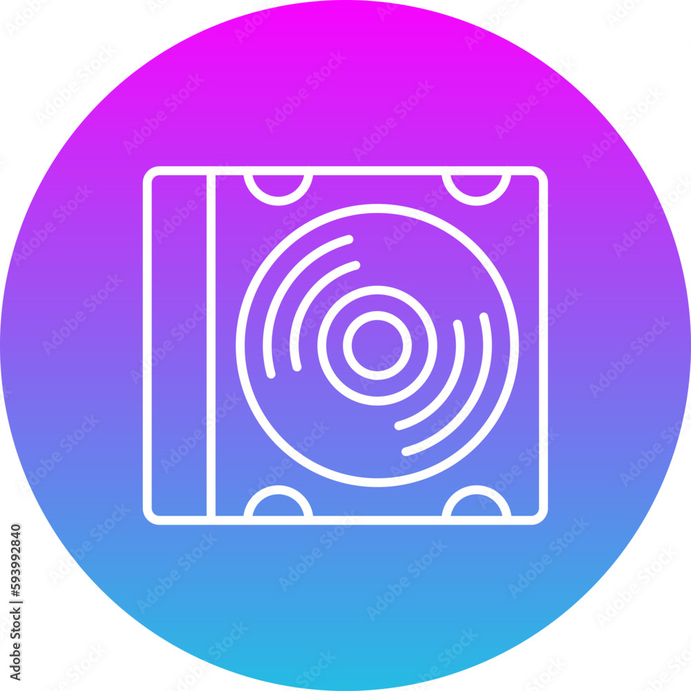 Compact Disk Gradient Circle Line Inverted Icon Compact Disk Gradient Circle Line Inverted Icon
