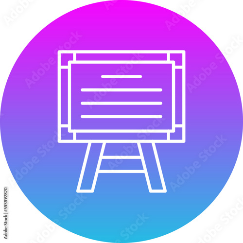 Whiteboard Gradient Circle Line Inverted Icon