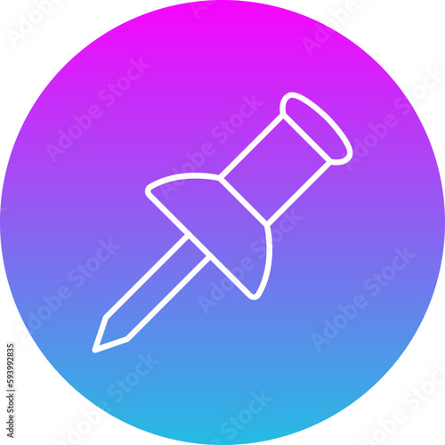 Push Pin Gradient Circle Line Inverted Icon