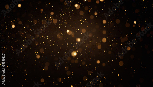Abstract gold bokeh defocus by lights blur background.