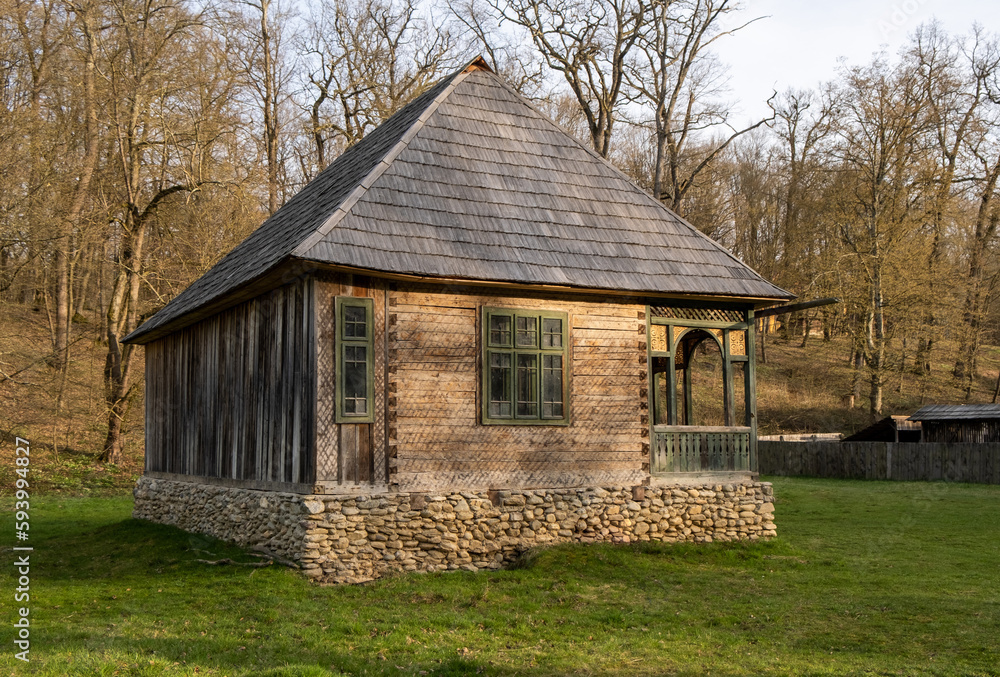 Old wooden house in European village Old wooden house in European village