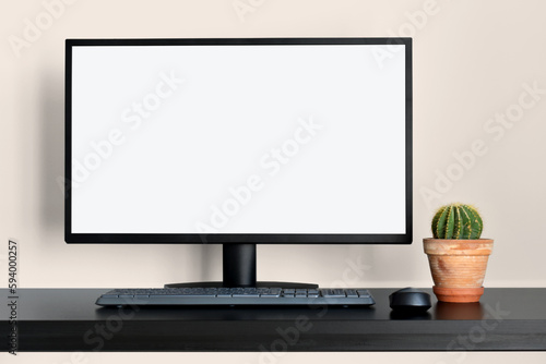 Modern Light Neutral Computer Desktop Mockup