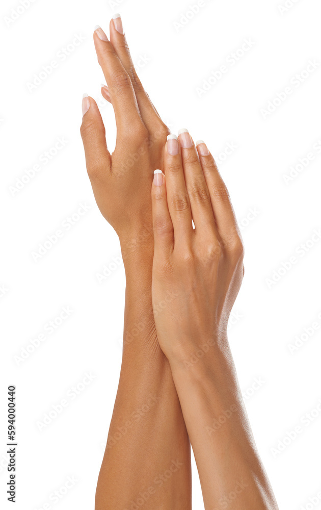 Manicure, hands and closeup of woman for beauty, skincare and nails isolated on a transparent png background. Female, hand model and cosmetics of healthy dermatology, aesthetic wellness and fingers Manicure, hands and closeup of woman for beauty, skincare and nails isolated on a transparent png background. Female, hand model and cosmetics of healthy dermatology, aesthetic wellness and fingers