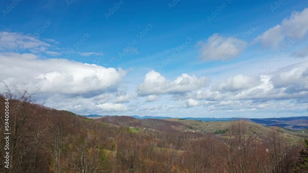 Spring nature mountains and hills countryside landscape picturesque time-lapse