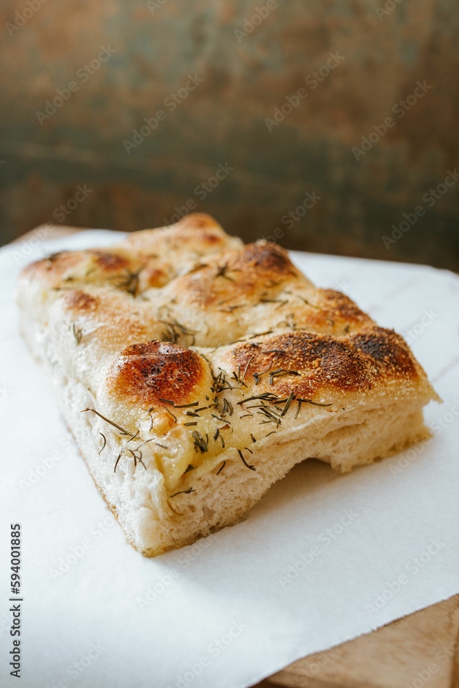 Isolated image of bread on a white napkin