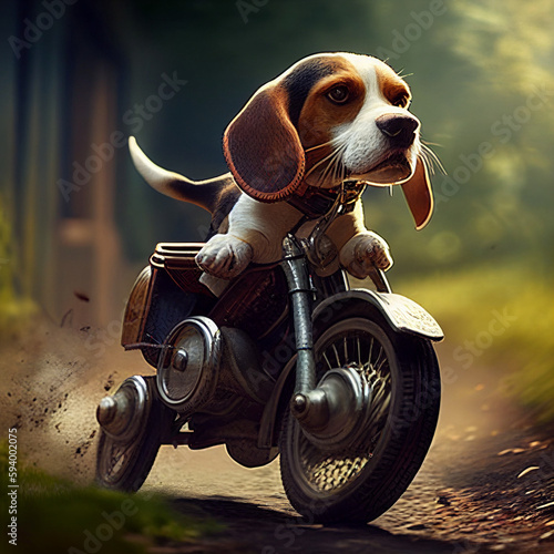dog with a bike © AliceandAlan