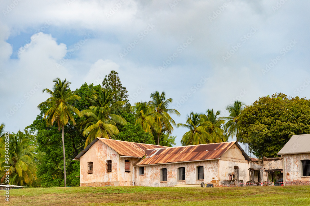 uninhabited abandoned house in rural village. uninhabited abandoned house building.