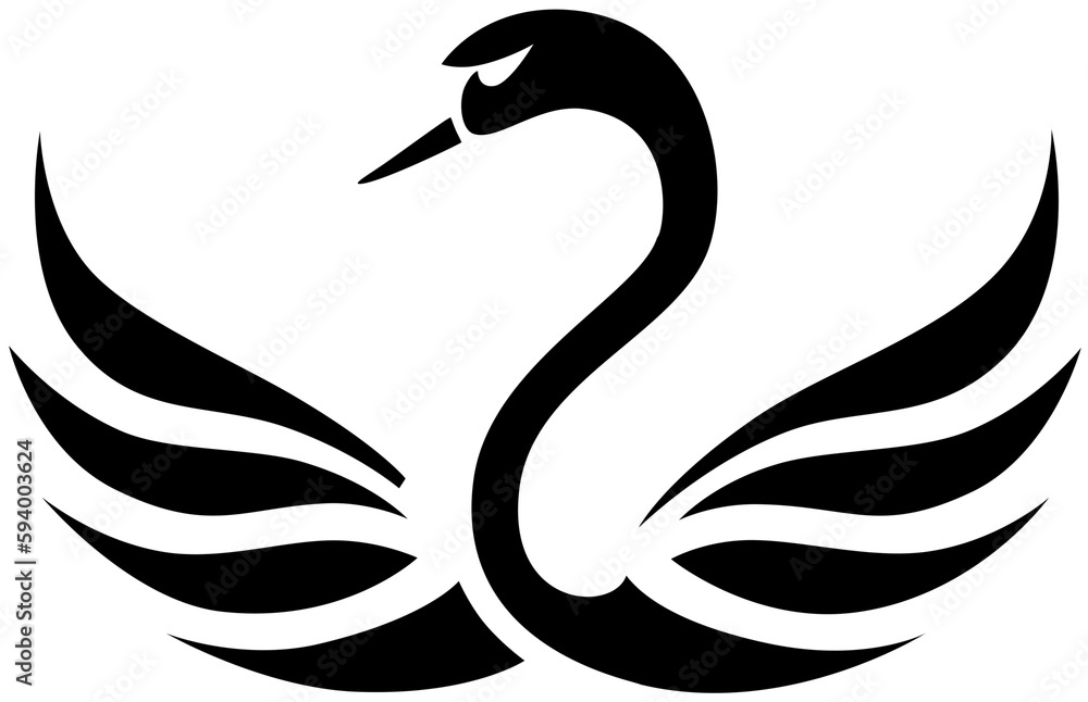Stylized vector illustration of swan. Generative AI Stylized vector illustration of swan. Generative AI