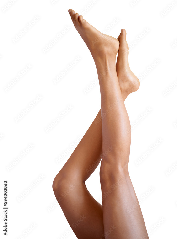 Legs, beauty and transparent with a model woman isolated on a PNG background for skincare or hair removal. Wellness, laser and body care with a female posing for natural treatment or cosmetics Legs, beauty and transparent with a model woman isolated on a PNG background for skincare or hair removal. Wellness, laser and body care with a female posing for natural treatment or cosmetics