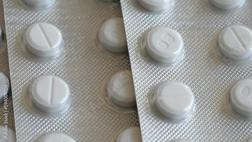 Acetylsalicylic Acid pills. Close up Medical Concept