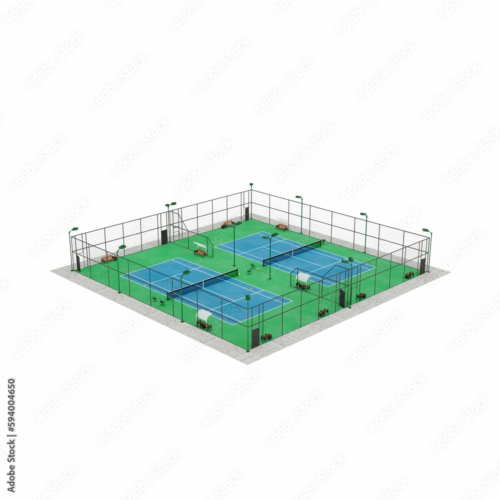 Illustration of a tennis court isolated on white background Illustration of a tennis court isolated on white background