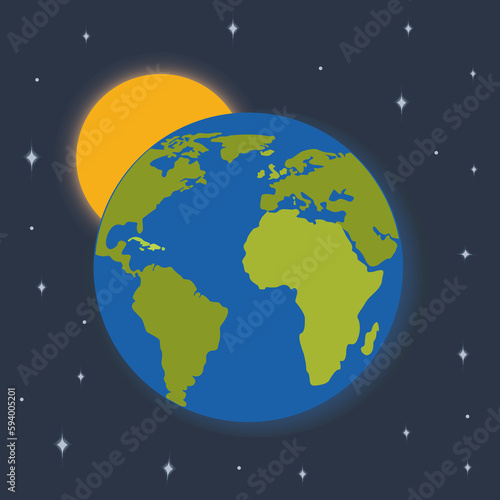 Planet Earth on a blue background vector illustration © Вікторія Токаленко