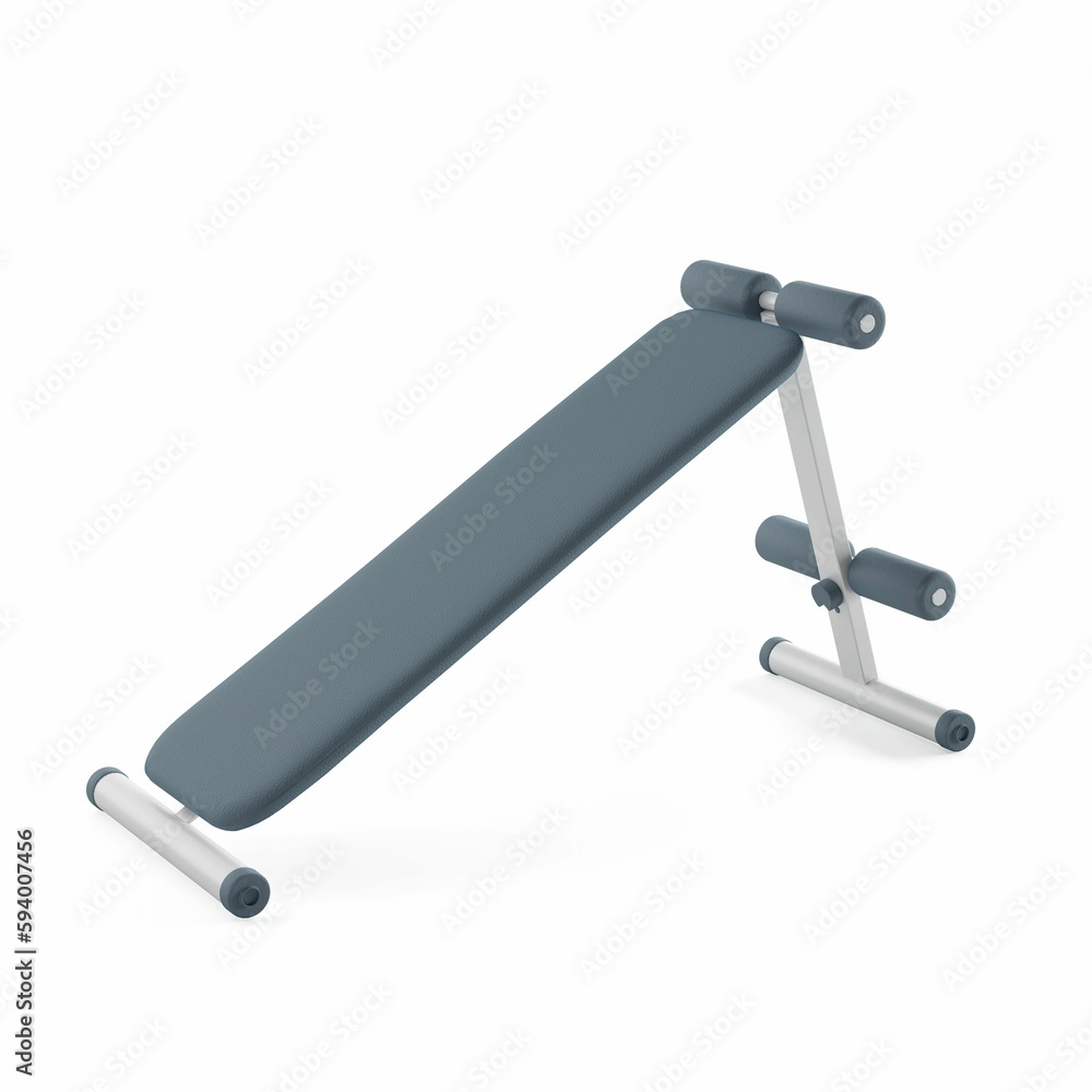 3D illustration of a press bench isolated on a white background 3D illustration of a press bench isolated on a white background