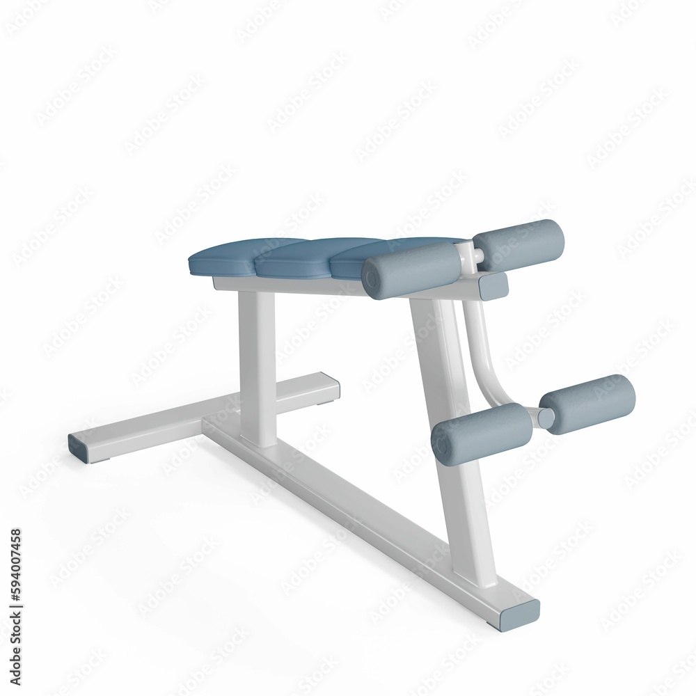 3D illustration of a press bench isolated on a white background 3D illustration of a press bench isolated on a white background