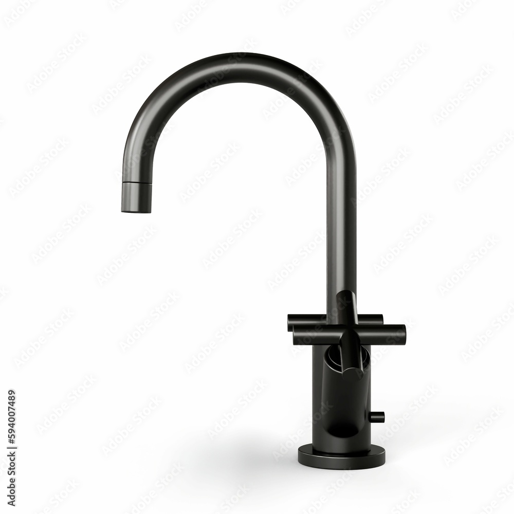 3D illustration of a black Tap isolated on a white background 3D illustration of a black Tap isolated on a white background