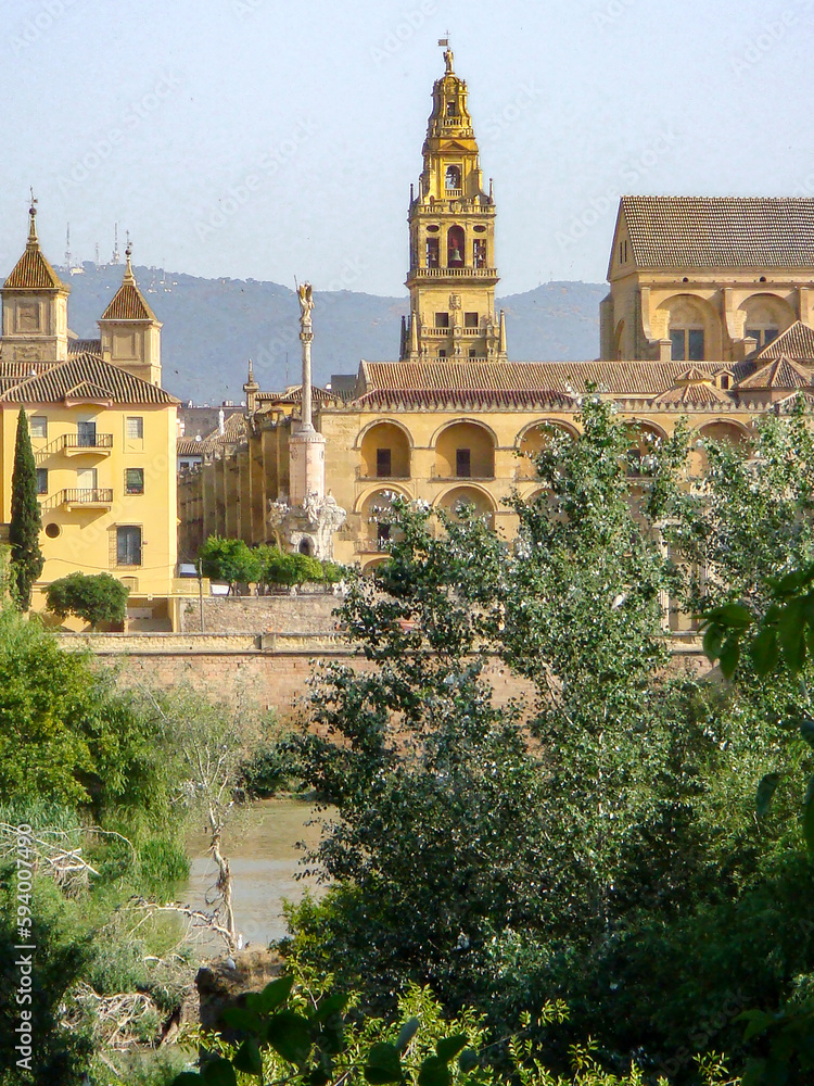 Beautiful view on the bell tower on a summer day. Cordoba. Spain.
