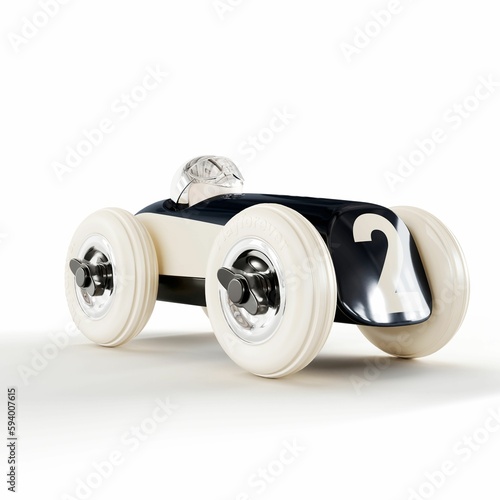 3d illustration of a toy car isolated on a white background © Miklós Polgár/Wirestock Creators