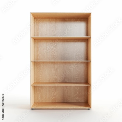 3d illustration of a wooden shelf isolated on a white background