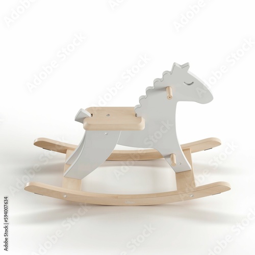 3d illustration of a horse toy isolated on a white background