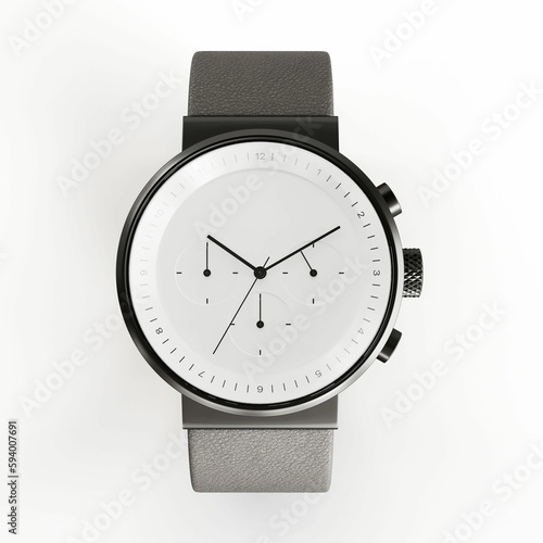 Vertical shot of a modern luxury man watch isolated on a white background