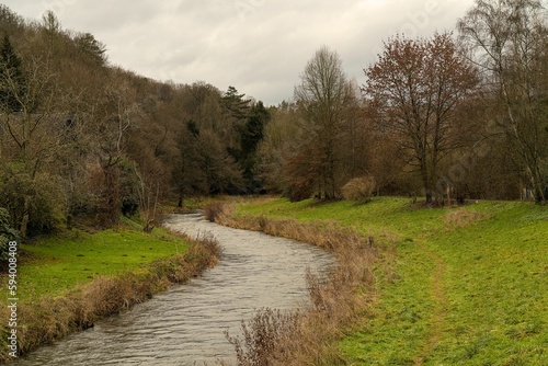 River Suelz in Bergisches Land near Cologne in Germany during wintertime