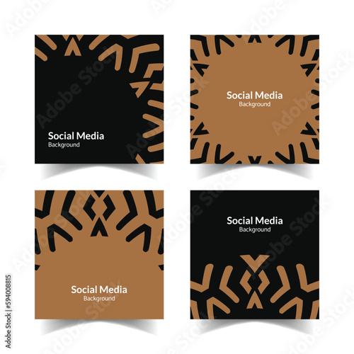 simple and modern brown chocolate ornamental pattern square flat social media background