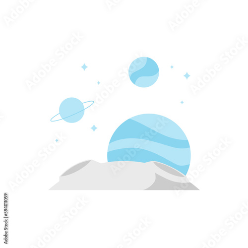 Empty planet galaxy space for nothing found here error page illustration element