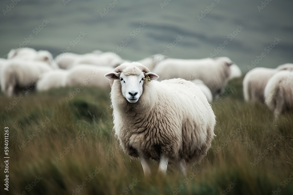 Fototapeta premium sheep and lambs