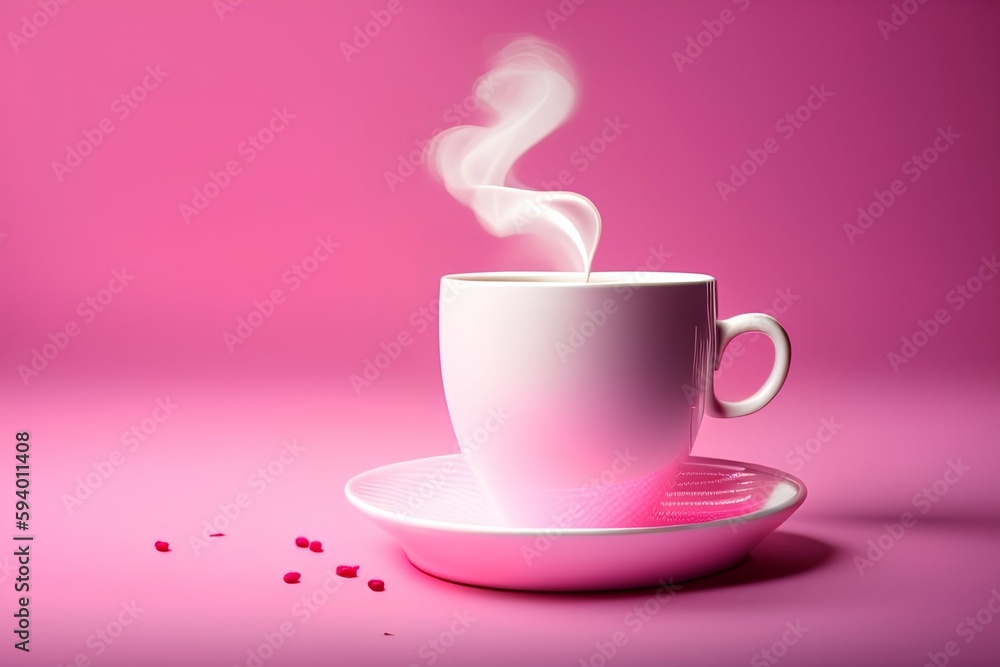 White hot coffee cup on pink background , a cup of coffee - generative ai
White hot coffee cup on pink background , a cup of coffee - generative ai