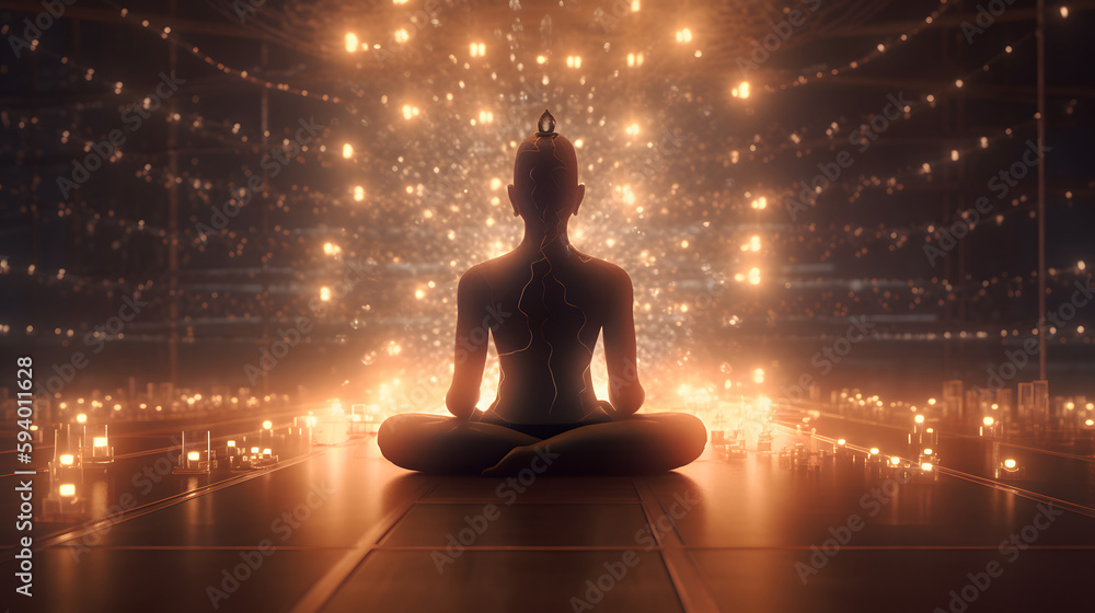 Journey to the Divine: Spiritual Transcendence Through the Power of Meditation, AI Generative Journey to the Divine: Spiritual Transcendence Through the Power of Meditation, AI Generative