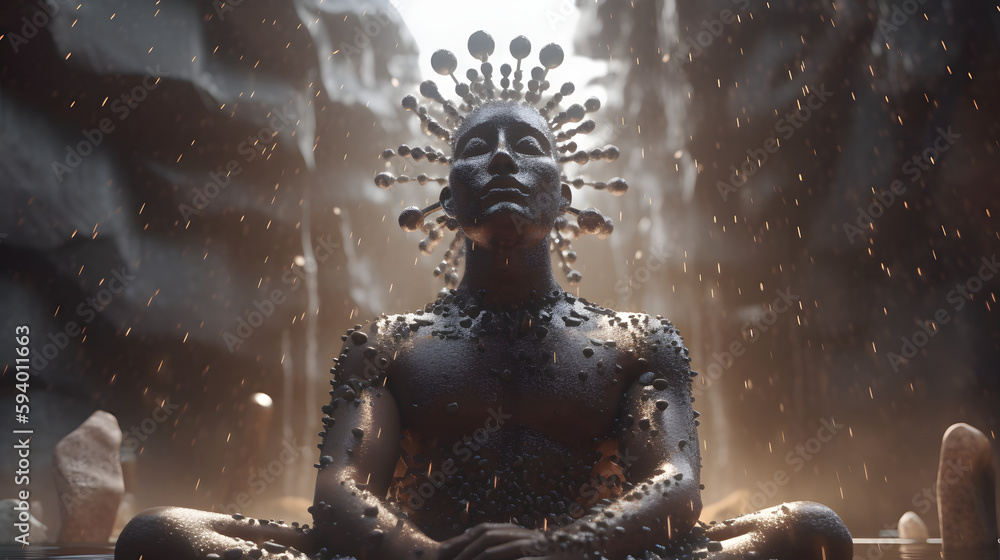 Fototapeta premium The Art of Inner Calm: Meditative Majesty, AI Generative