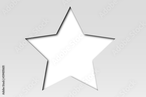 Paper cut Star icon isolated on grey background. Favorite  best rating  award symbol