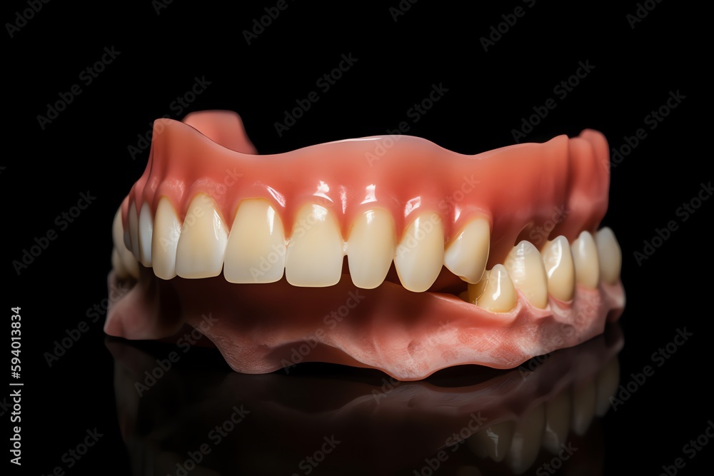 Medically accurate removable partial denture for tooth. Generative AI Medically accurate removable partial denture for tooth. Generative AI