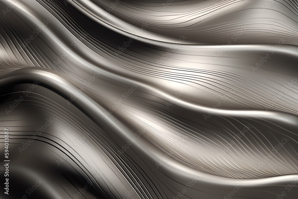 Silver metallic background. 3D-rendered brushed texture. Generative AI Silver metallic background. 3D-rendered brushed texture. Generative AI