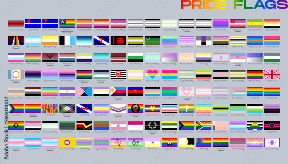 Lgbt Sexual Identity Pride Flags Gender Collection Flag Of Gay Lesbian Transgender Bisexual 