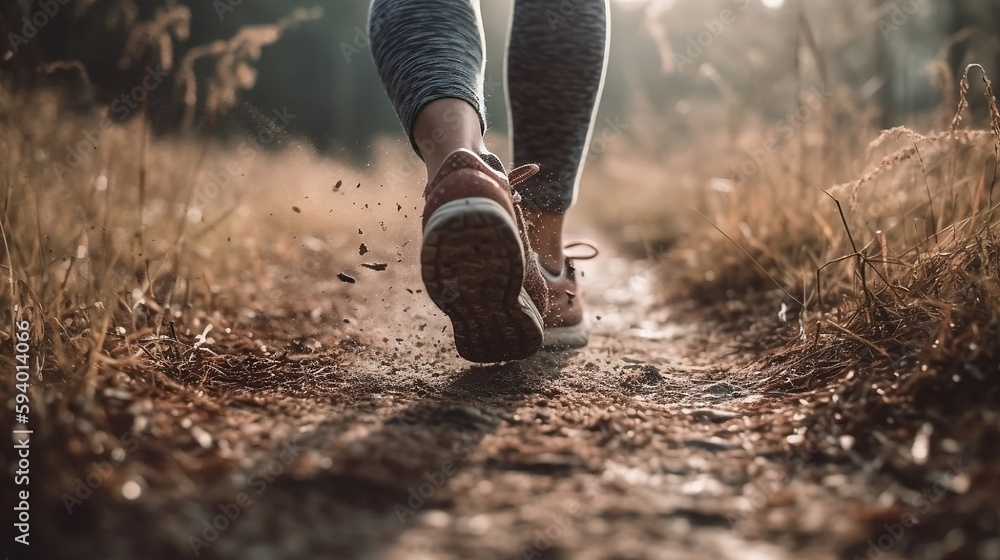 Running concept,, running in nature, generative AI Running concept,, running in nature, generative AI
