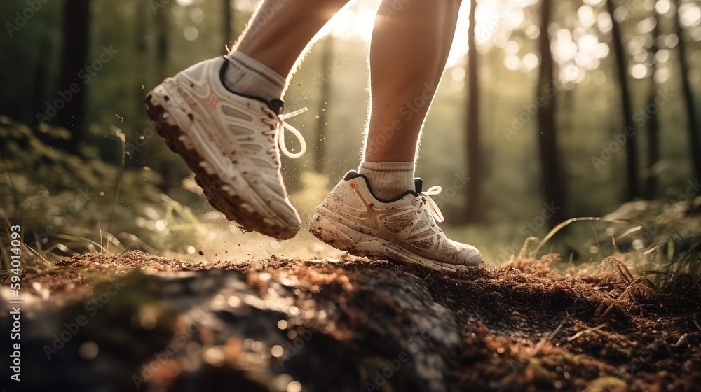 Running concept,, running in nature, generative AI Running concept,, running in nature, generative AI