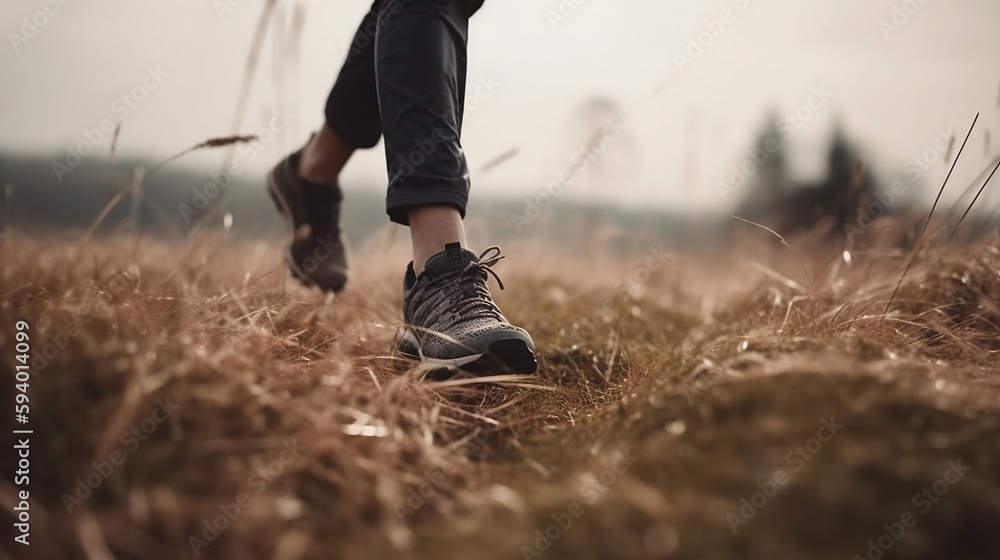 Running concept,, running in nature, generative AI Running concept,, running in nature, generative AI