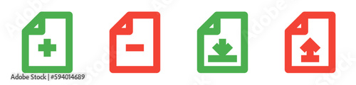 Free Download document paper icon button  add and remove file icon  upload and download - GFXLoad