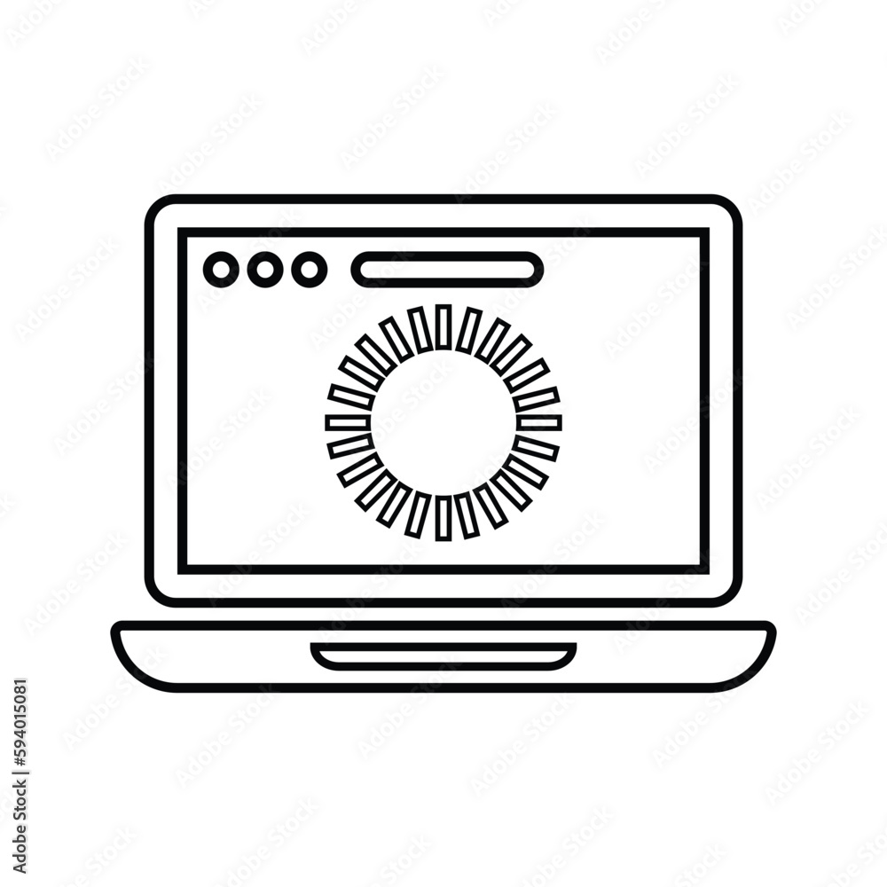 Browser, loading, page outline icon. Line art vector.