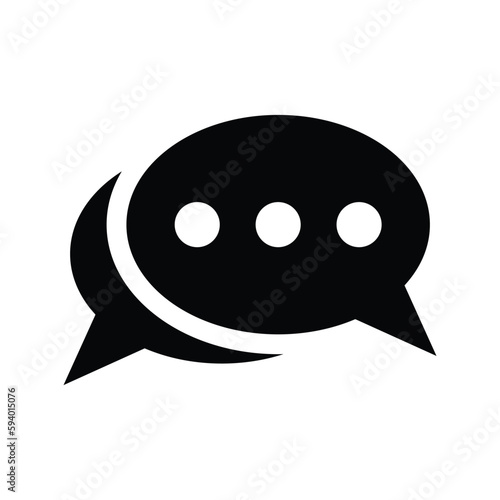 Bubble, chatting, feedback icon. Black vector graphics.