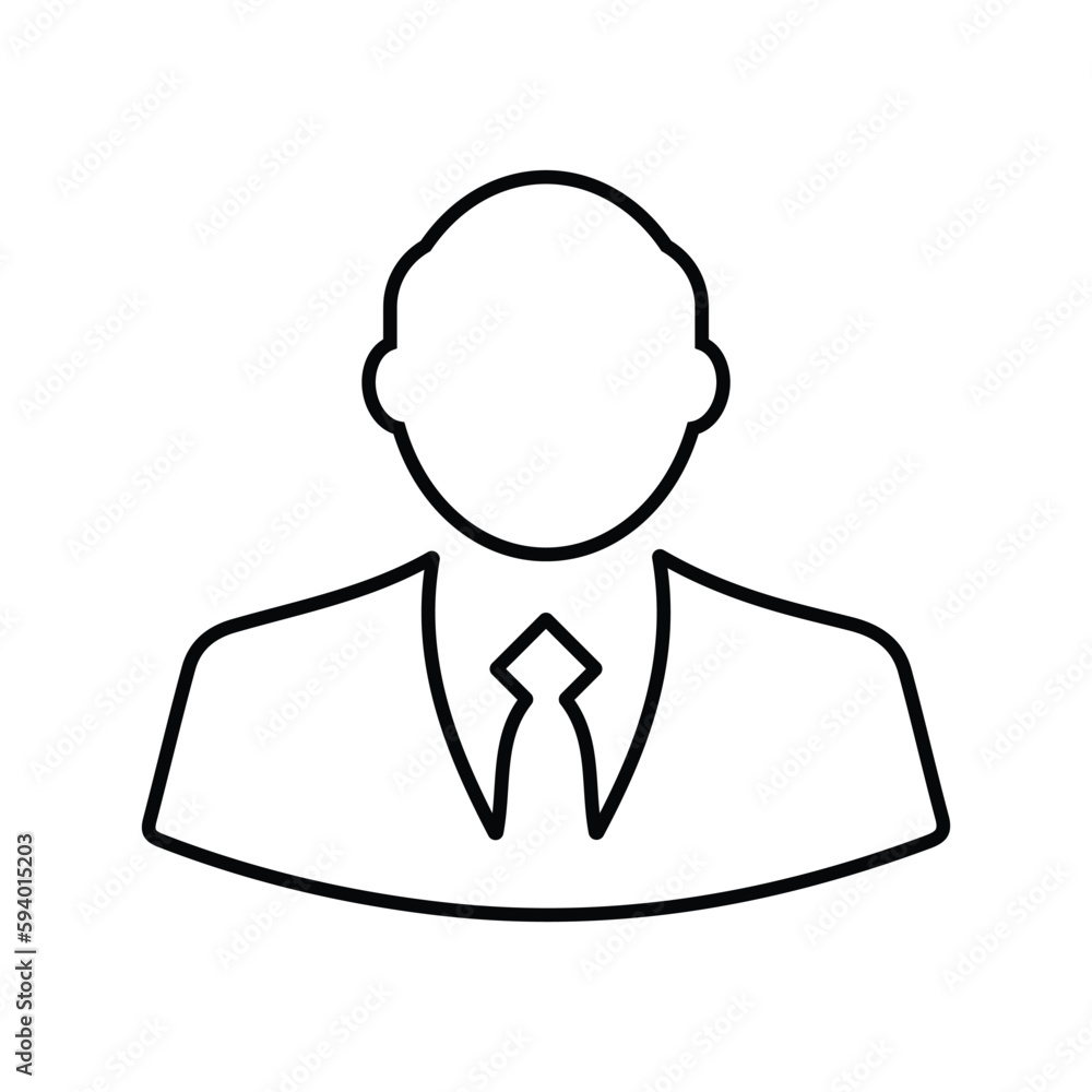 Business, formal, male outline icon. Line art vector.