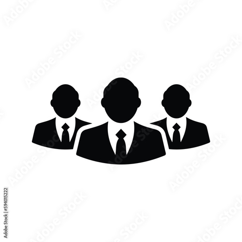 Business, manager, officers icon. Black vector graphics.