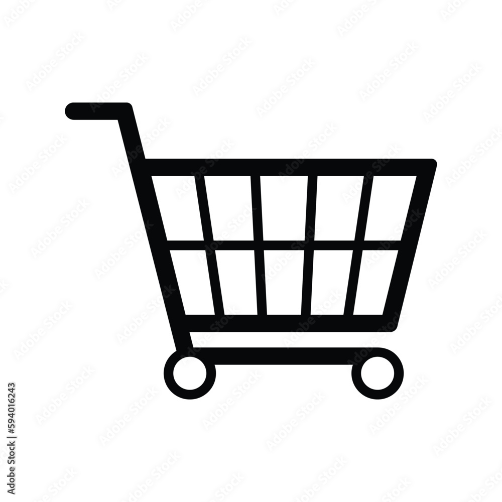Cart, trolley icon. Black vector graphics. Cart, trolley icon. Black vector graphics.