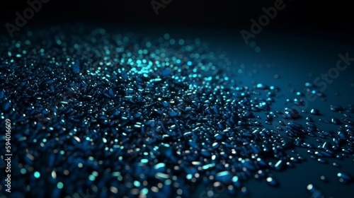 Shiny blue glitter luxury background. Generative ai