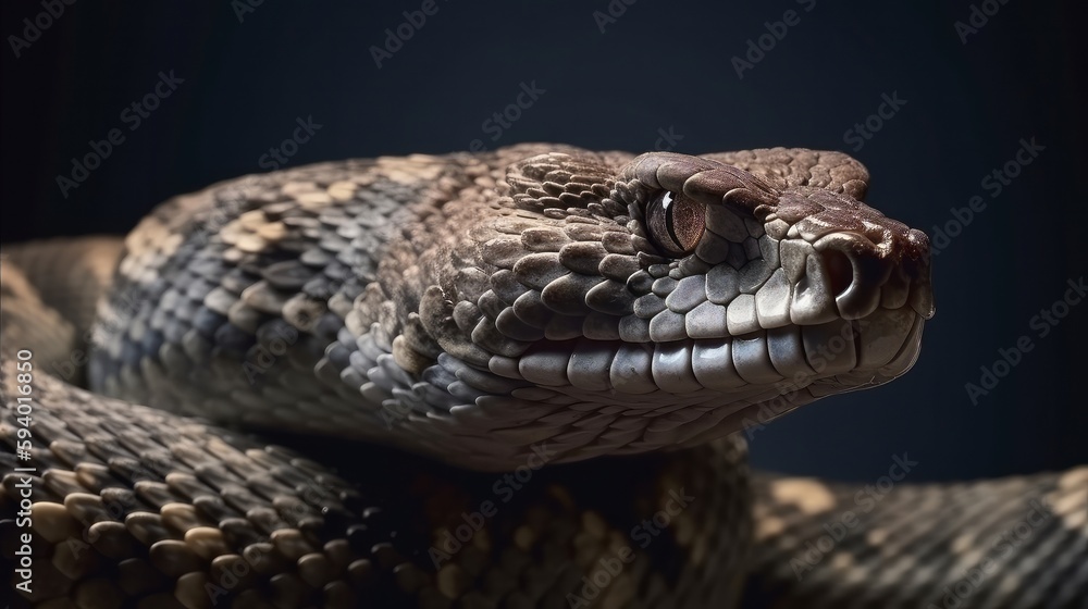 A Southern Pacific Rattlesnake portrait. Generative AI A Southern Pacific Rattlesnake portrait. Generative AI