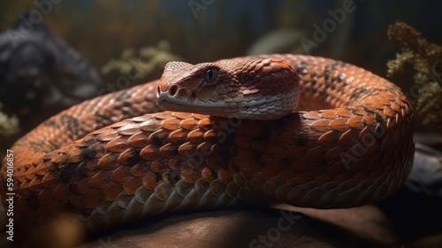A Southern Pacific Rattlesnake portrait. Generative AI